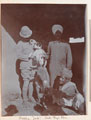 Second Lieuteant A.J. Hadden, Subedar Raja Ram and an unknown Indian soldier with 'Jack' the dog, Lakki, December 1915.