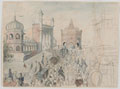British troops in a Sikh town, probably Allahabad, 1st Sikh War, 1845 (c)