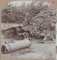 'Out of action! remains of one of our howitzers which was blown up by a direct hit', 1916 (c)
