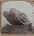 'Our monster tanks break down the belts of barbed wire and completely surprise the Hun at Cambrai', Stereoscopic photograph, 1917 (c)