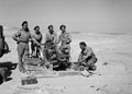 Members of 3rd County of London Yeomanry work on the engine of an M3 Grant tank, Egypt, 1943
