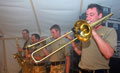 A concert for 20th Armoured Brigade in the departure lounge at Basra Air Station, 2006