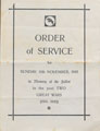 Order of Service from XXX Corps' Remembrance Day parade, held on 11 November 1945