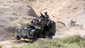 Queen's Royal Hussars Land Rovers travel to a border fort on the Iran-Iraq border, 2006