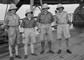 Captain Barrett and non-commissioned officers, 3rd County of London Yeomanry (Sharpshooters), HMT Orion, 1941