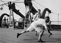 'Alf Thomson, John Maxwell at Deck Tennis', HMT Orion en route to Egypt, 1941