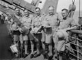 'John Grimwade, Freddie Crowley. Reggie Davies, Dickie Dixon, Jenner Jones', 3rd County of London Yeomanry (Sharpshooters), HMT Orion en route to Egypt, 1941