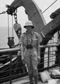 'Jimmy Sale' in tropical dress on board HMT Orion en route to Egypt, 1941