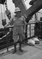 'Dickie Dixon', 3rd County of London Yeomanry (Sharpshooters), in tropical dress on board HMT Orion en route to Egypt, 1941