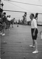 'Brig Scott Cockburn (Scottie)', in physical training kit, on board HMT Orion en route to Egypt, 1941