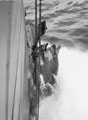 'Damaged bows of the Orion', 3rd County of London Yeomanry (Sharpshooters), on board HMT Orion, en route to Egypt, 1941