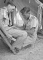'Domestic flap 'fore parade', 3rd County of London Yeomanry (Sharpshooters), Sidi Bishr Camp, Egypt, 1942