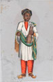 Musician of a 'Mussalmanee Dancing Girl', India, 1835 (c)