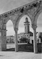 View of the Bab al-Silsila Minaret from the Dome of the Rock, Jerusalem, Palestine, 1943