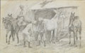 French Spahis shoeing horses, 1915 (c)