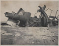 Gun blown up by the Germans at Fort C, Tsingtao, November 1914