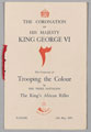 Programme for Trooping the Colour by 3rd Battalion, The King's African Rifles in Nairobi, 12 May 1937