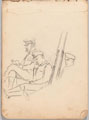 Sketch of seated soldiers, World War One (1914-1918)