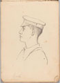 Sketch of a soldier in profile, World War One (1914-1918)