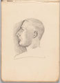 Sketch of a soldier in profile, World War One (1914-1918)