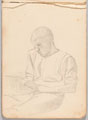 Sketch of a soldier reading, World War One (1914-1918)