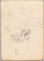 Studies of soldier relaxing and reading, World War One (1914-1918)
