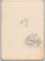 Sketch of a figure sleeping and a study of subject's face, World War One (1914-1918)