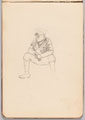 Sketch of a seated soldier, World War One (1914-1918)