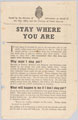 'Stay Where You Are', Ministry of Information leaflet, 1940 (c)