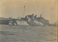 Ship with dazzle camouflage at dock, 1914-1918 (c)
