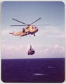 Royal Air Force Sea King carrying supplies, Falklands War, 1982