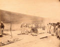 'Sonapore. Interior of Burning Ground, with Corpse on Pyre', India, 1897