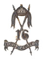 Collar badge, 16th Light Cavalry, 1922-1947