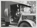 Princess Elizabeth in the cab of an Austin ambulance, 1945 (c)