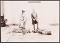 Lord Curzon and a maharajah, possibly Madhavrao II Scindia, Maharajah of Gwalior, with a shot tiger, 1911 (c)