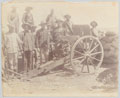 Nordenfelt-Maxim machine gun manned by Boers at Mafeking, 1900