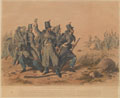 An encounter between men of the 33rd (Duke of Wellington's) Regiment of Foot and Russian troops during the Crimean War (1854-1856)