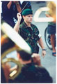The band of the Adjutant General's Corps playing to the people of Pristina at the opening ceremony for the city theatre, 1999