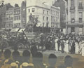 The Duke of Cambridge unveiling a statue of General Gordon at St Martin's Place in London, in 1902
