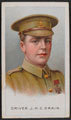 'Driver J.H.C. Drain', Driver Job Henry Charles Drain VC, 37th Battery, Royal Field Artillery, cigarette card, 1915