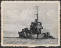 A ship badly damaged at Dunkirk, 1940