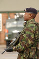 Soldier from 4th General Support Regiment, Royal Logistic Corps on security duty at Slade Park Barracks, Oxford, 2002