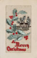 Embroidered Christmas postcard sent to Ada Manley by Private Holland Leckie Chrismas, 15 December 1916