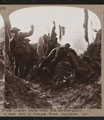 'North county troops bomb Hun machine gunners out of their lairs in Polygon Wood, September 1917', stereoscopic photograph, 1917