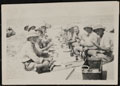 British soldiers enjoying a meal in Gaza, 9 October 1917