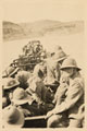 British soldiers travelling by troop train on the desert railway, Sheik Nakhrur, 1917