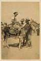 A British soldier riding a donkey, Palestine, 1917