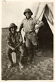 Two British Soldiers of the Shropshire Yeomanry outside their tent in Palestine, 1917