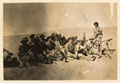 The Signalling Section of the Shropshire Yeomanry sitting in the desert in Libya, October 1916