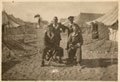 Four British soldiers at a desert hospital camp, 1916 (c)